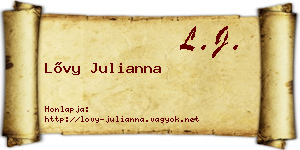 Lővy Julianna névjegykártya